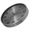 Clockswise Modern Decorative Aluminum Round Wall Clock For Living Room, Kitchen, Dining Room, Silver QI004511.SI